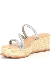 Copper Key Sugar Rhinestone Espadrille Strappy Platform Wedge Sandals