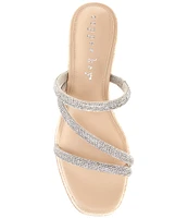 Copper Key Sugar Rhinestone Espadrille Strappy Platform Wedge Sandals