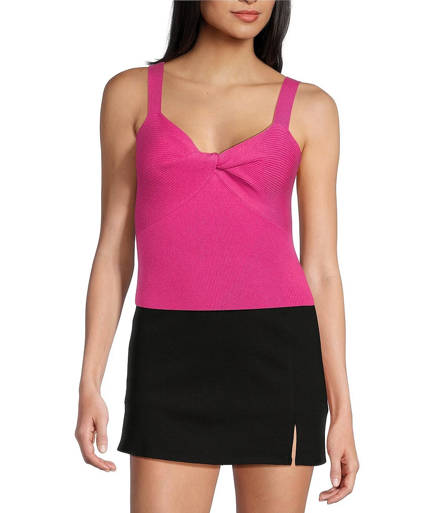 Copper Key Twist Front Sweater Tank Top