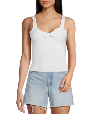 Copper Key Twist Front Sweater Tank Top