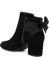 Copper Key Yule Suede Bow Block Heel Booties