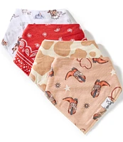 Copper Pearl Baby Boys Boone Western Print Bandana Bibs 4-Pack