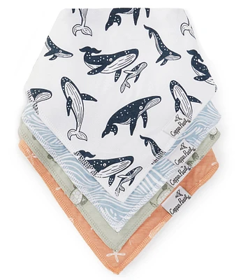 Copper Pearl Baby Boys Cove Print Bandana Bibs 4-Pack