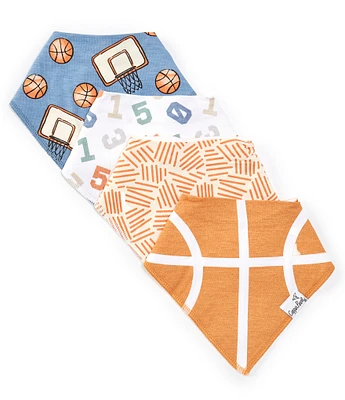 Copper Pearl Baby Boys Dunk Basketball Print Bandana Bibs 4-Pack