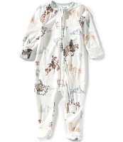 Copper Pearl Baby Boys Months Boone Western Print Long Sleeve Zip Front Footie