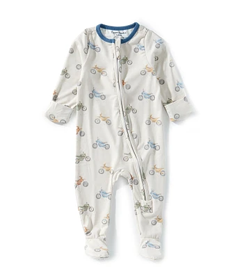 Copper Pearl Baby Boys Newborn-24 Months Ryder Long Sleeve Zip Front Footie