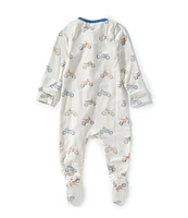 Copper Pearl Baby Boys Newborn-24 Months Ryder Long Sleeve Zip Front Footie