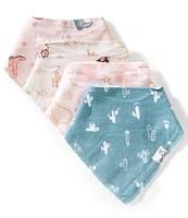 Copper Pearl Baby Girls Cheyenne Western Print Bandana Bibs 4-Pack
