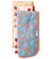 Copper Pearl Baby Girls Clementine Fruit Print Burp Cloths 3-Pack