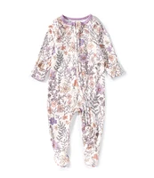 Copper Pearl Baby Girls Newborn-24 Months Floral Print Long Sleeve Zip Front Footie