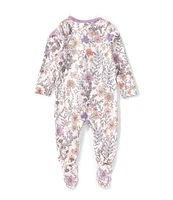 Copper Pearl Baby Girls Newborn-24 Months Floral Print Long Sleeve Zip Front Footie