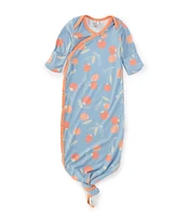 Copper Pearl Baby Girls Newborn-6 Months Clementine Print Long Sleeve Knotted Gown