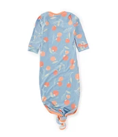 Copper Pearl Baby Girls Newborn-6 Months Clementine Print Long Sleeve Knotted Gown