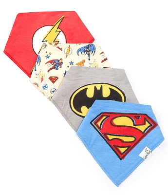 Copper Pearl Justice League Print Bandana Bibs 4-Pack