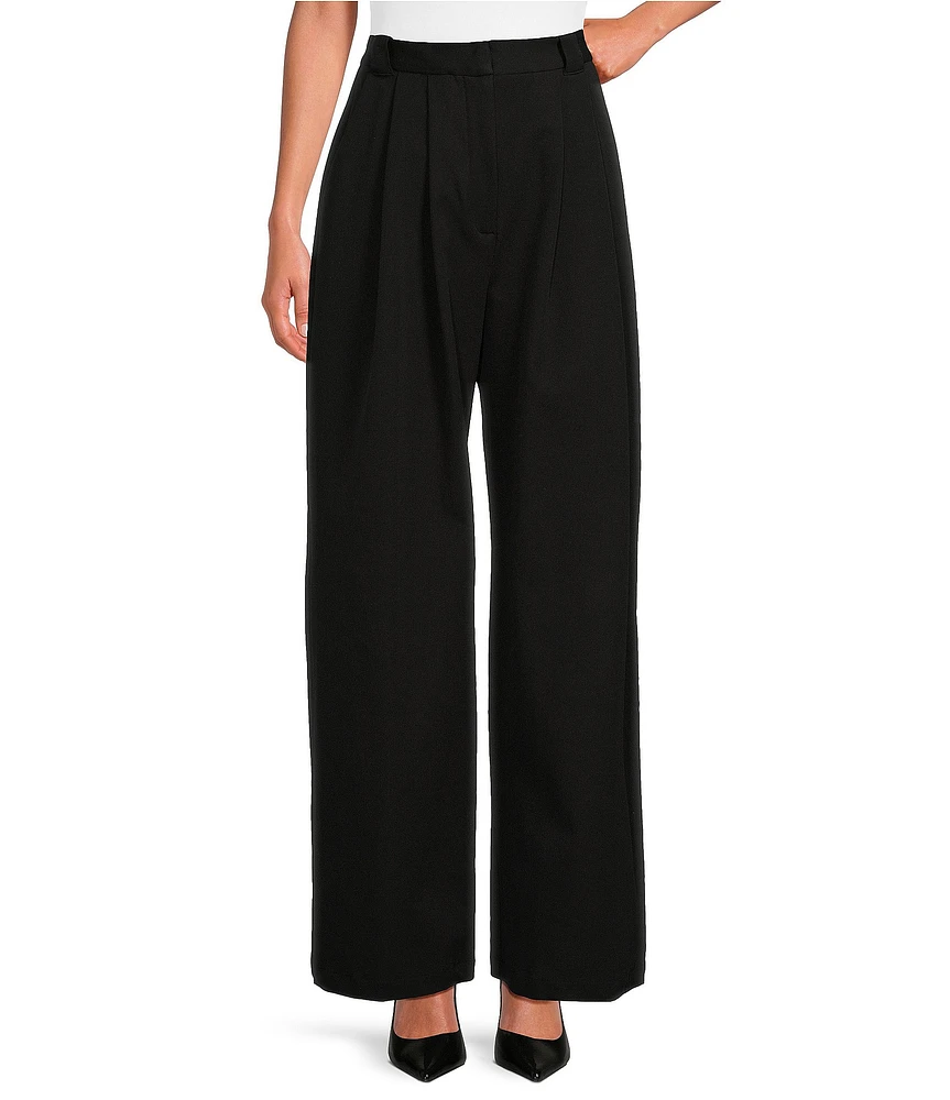 COREY LYNN CALTER Rowan Stretch Twill Wide Leg Pleated Trouser Pant