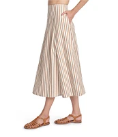 COREY LYNN CALTER Scout Woven Stripe Print Full A-Line Midi Skirt