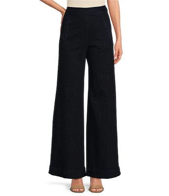 COREY LYNN CALTER Tasha Stretch Denim Flare Wide-Leg Pant