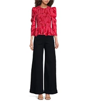 COREY LYNN CALTER Tasha Stretch Denim Flare Wide-Leg Pant