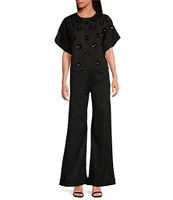 COREY LYNN CALTER Tasha Stretch Woven Flare Leg Pant