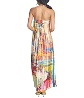 COREY LYNN CALTER Thalis Printed Strapless Sleeveless Maxi Dress