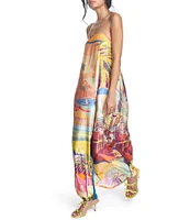 COREY LYNN CALTER Thalis Printed Strapless Sleeveless Maxi Dress