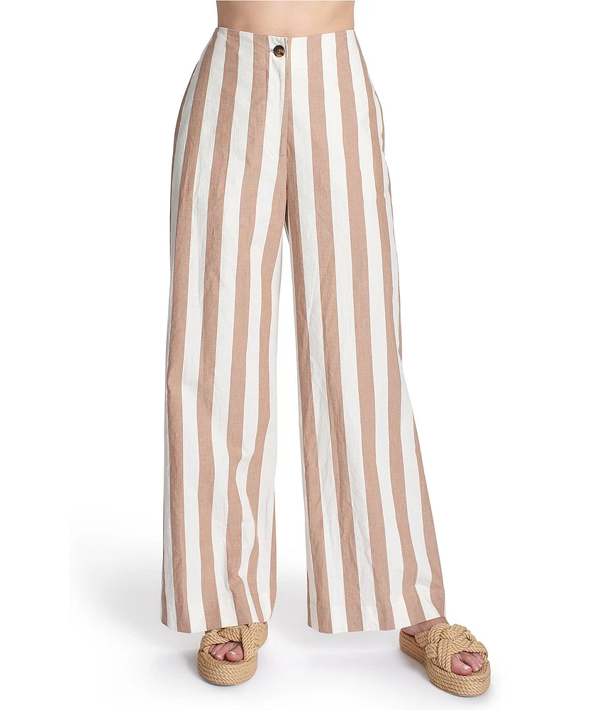 COREY LYNN CALTER Wallis Woven Stripe Print High Rise Pant