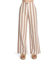 COREY LYNN CALTER Wallis Woven Stripe Print High Rise Pant