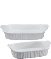 CorningWare French White 2-Piece Rectangular Baking Dish Set