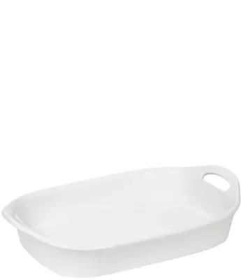 CorningWare French White III Oblong Ceramic Handled Casserole Dish