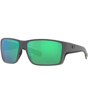 Costa Men's 6S9007 Reefton Mirrored Crystal 64mm Rectangle Polarized Sunglasses