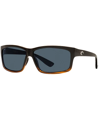 Costa Men's 6S9047 Cut 60mm Rectangle Polarized Sunglasses