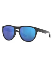 Costa Men's 6S9082 55mm Polarized Mirrored Pilot Sunglasses