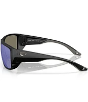 Costa Men's 6S9118 Finlet 59mm Polarized Rectangle Sunglasses