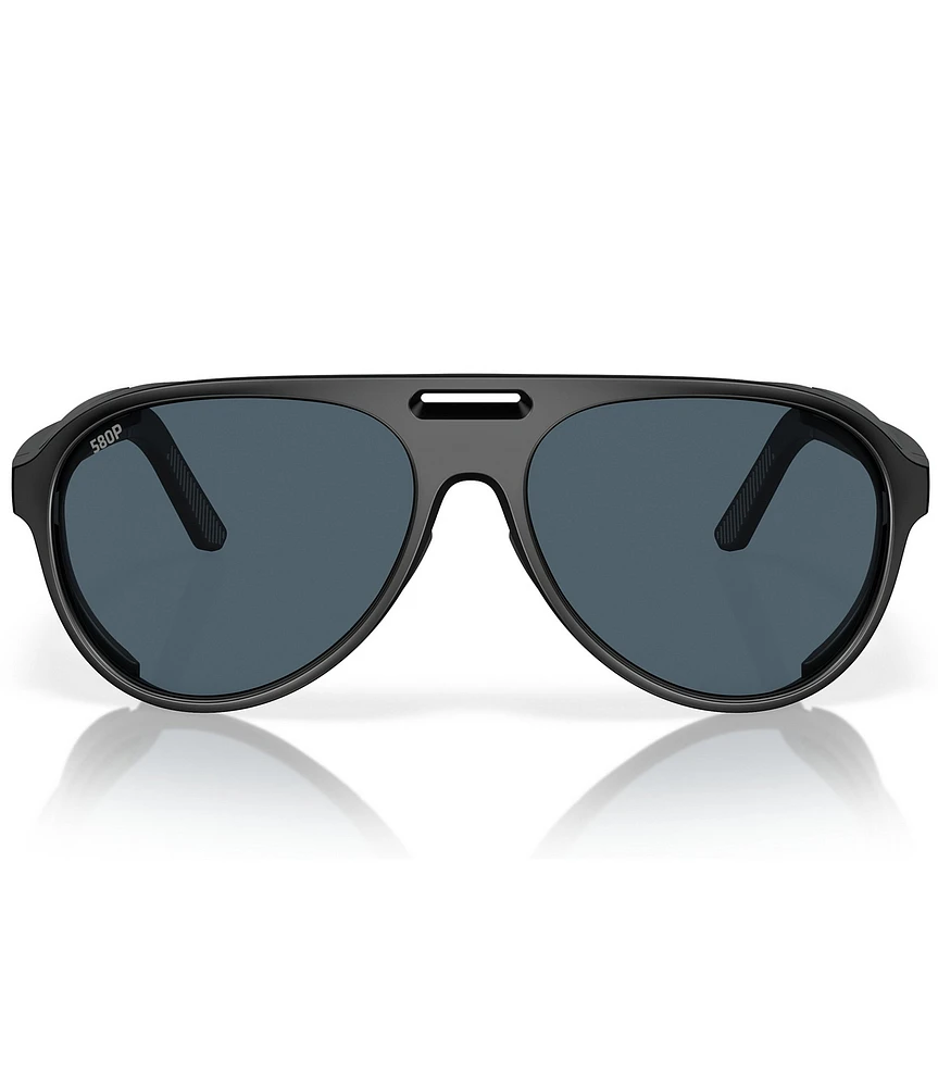 Costa Men's Grand Cataline 59mm Polarized Aviator Shield Sunglasses