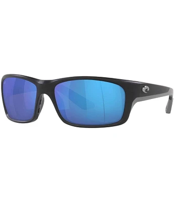 Costa Men's Mirrored 580G Polarized Rectangle Sunglasses