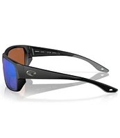 Costa Men's Tailfin 60mm Rectangle Mirrored Polarized Sunglasses