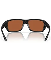 Costa Men's Tailfin 60mm Rectangle Mirrored Polarized Sunglasses