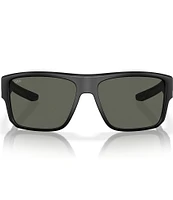 Costa Men's Taxman 59mm Mirrored Rectangle Polarized Sunglasses