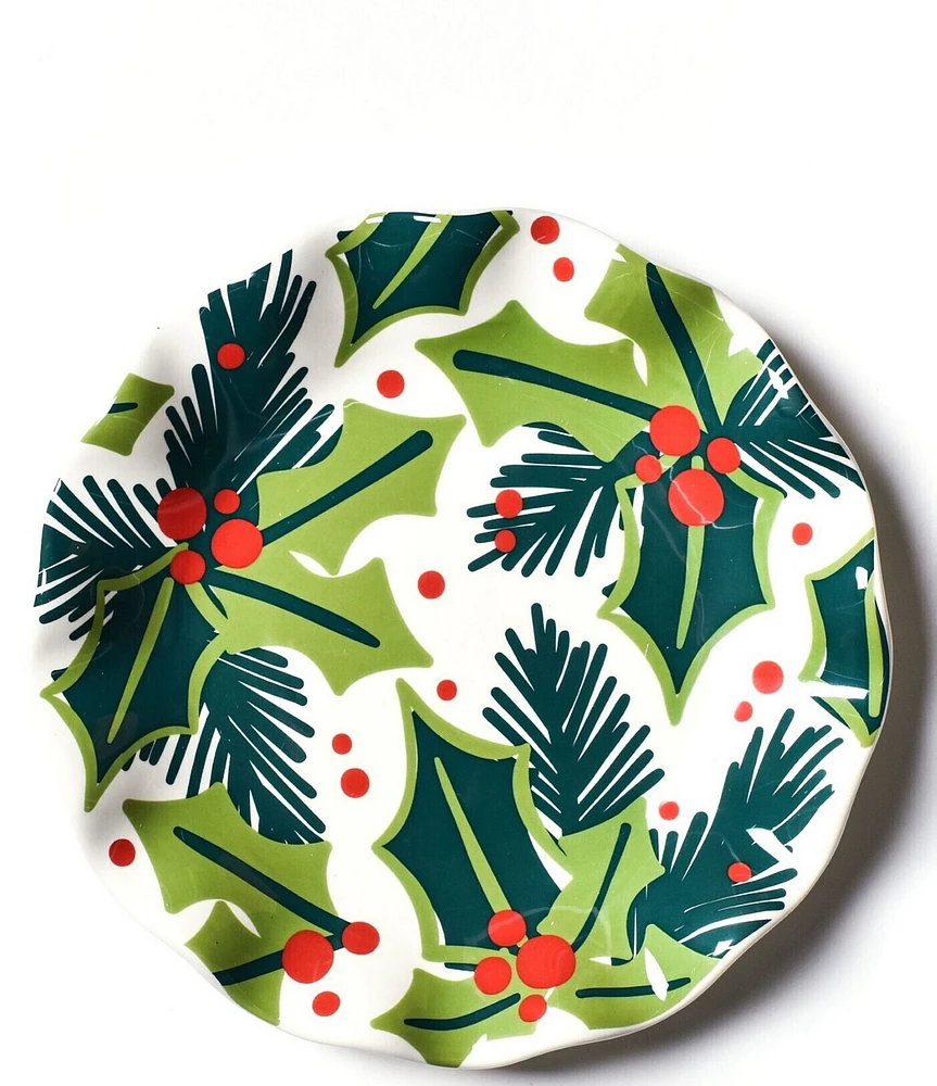 Coton Colors Balsam and Berry Holly Ruffle Salad Plates, Set of 4