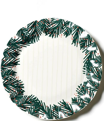 Coton Colors Balsam and Berry Stripe Ruffle Dinner Plates, Set of 4