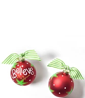 Coton Colors Believe Christmas Glass Ornament with Swirl Stand Set