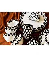 Coton Colors Black Arabesque Mugs, Set of 4