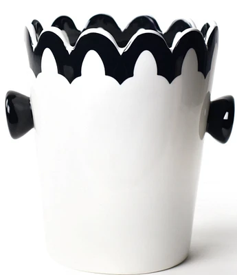 Coton Colors Black Arabesque Scallop Ice Bucket