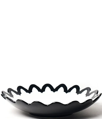 Coton Colors Black Arabesque Scallop Pasta Bowl