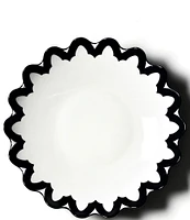 Coton Colors Black Arabesque Scallop Pasta Bowl