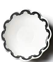 Coton Colors Black Arabesque Trim Scallop Small Bowls, Set of 4