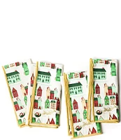 Coton Colors Christmas in The Village Flying Santa Napkins, Set of 4