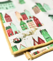 Coton Colors Christmas in The Village Flying Santa Napkins, Set of 4