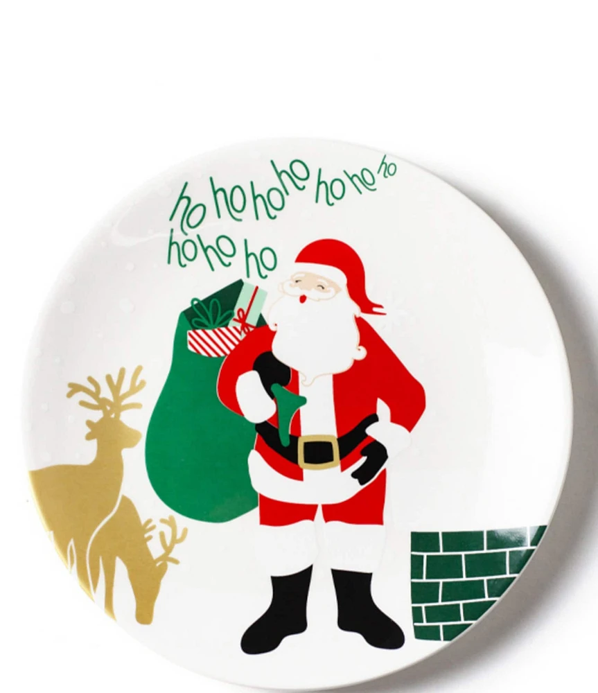 Coton Colors Christmas in The Village Santa On the Rooftop Salad Plates, Set of 4