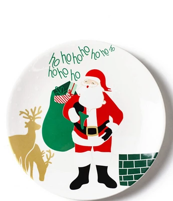 Coton Colors Christmas in The Village Santa On the Rooftop Salad Plates, Set of 4